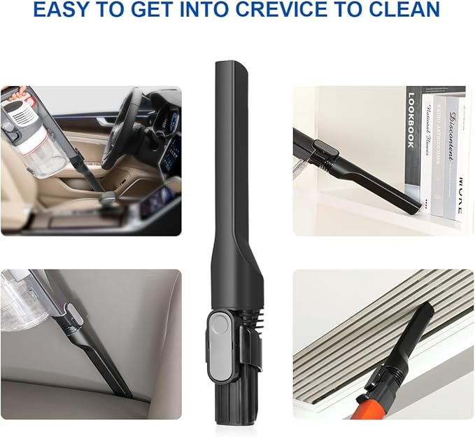 LANMU Crevice Tool Vacuum Attachments Compatible with Shark IX141 IZ363HT IZ362H IZ363HT IZ362H Pet Cordless Stick Vacuum, Horse Hair Brush Replacement Parts for D-Shaped Interface Vacuum