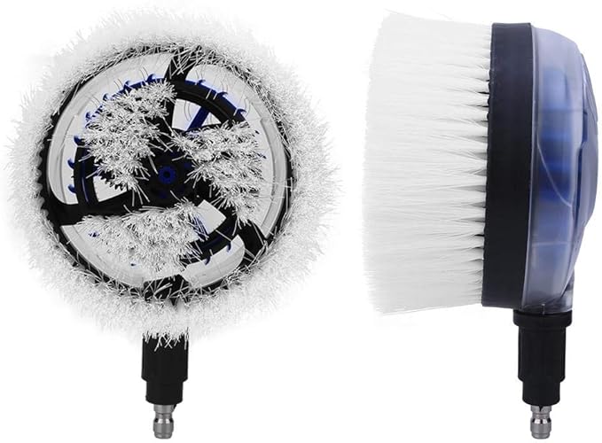 White Drill Scrub Brush Car Pressure Washer Rotating Brush With Soft Surface For Cleaning Painted Vehicles Boats Flat Window Glass Stucco, Power Tool Accessories