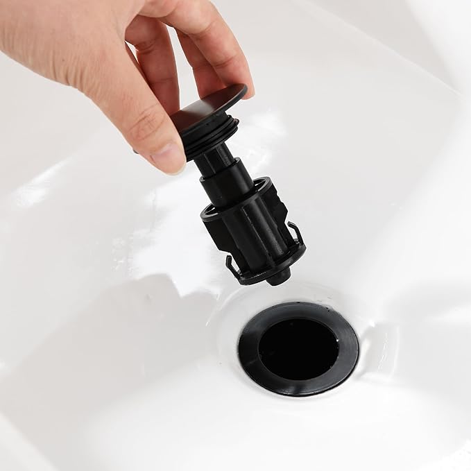 Pop Up Bathroom Sink Drain - Bathroom Sink Stopper with Overflow for Faucet Vessel, Push Type Bathroom Sink Vanity Assembly with Strainer, Oil Rubbed Bronze