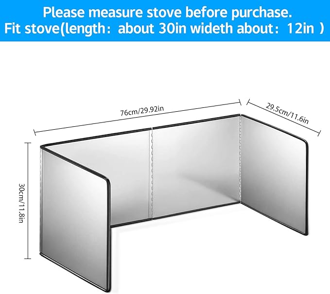 4 Sided Splatter Guard for Frying Stove Top Stainless Steel Splatter Screens for Fine Mesh Oil Splash Guard Anti Splatter Shield Guard