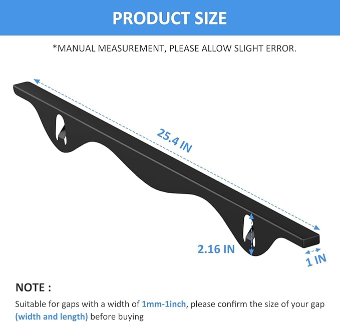 Stainless Steel Stove Gap Covers, 2 PCS Kitchen Stove Counter Gap Filler, Stove Guard Counter Gap Cover Length 25.4" Heat Resistant & Easy to Clean - Black