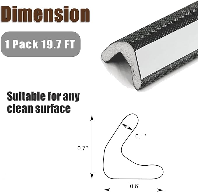 Door Frame Adhesive Weather Stripping Seal Strip PU Foam, PE Cover, Groove Slot Installation for Large Gap, Sound Heat Insulation, Dust Water Moisture Prevention (19.6ft, White Adhesive)