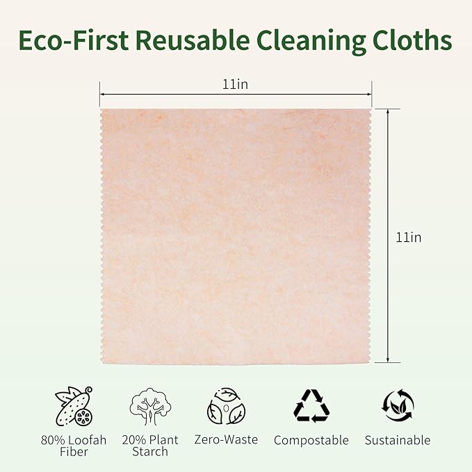 Swedish Dish Cloths, 10 Pack Upgraded Reusable Paper Towels Washable, Super Absorbent Swedish Dishcloths, Thickened Durable for All-Surface Kitchen, Bathroom Cleaning, 11"x11"