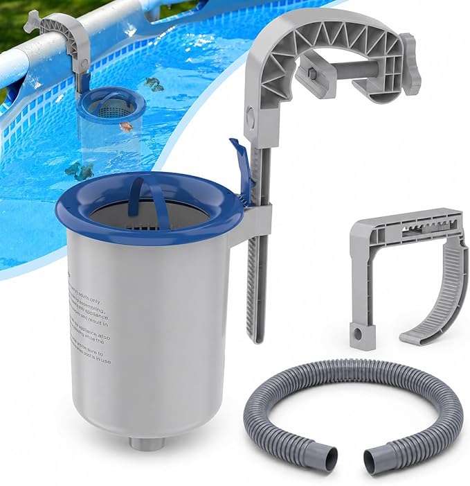 Sepetrel Above Ground Pool Surface Skimmer, Wall Mount Pool Maintenance Accessories for Inflatable Collars, Tubular & Metal Frame Pools, Floating Skimmer Basket - Efficiently Removes Debris