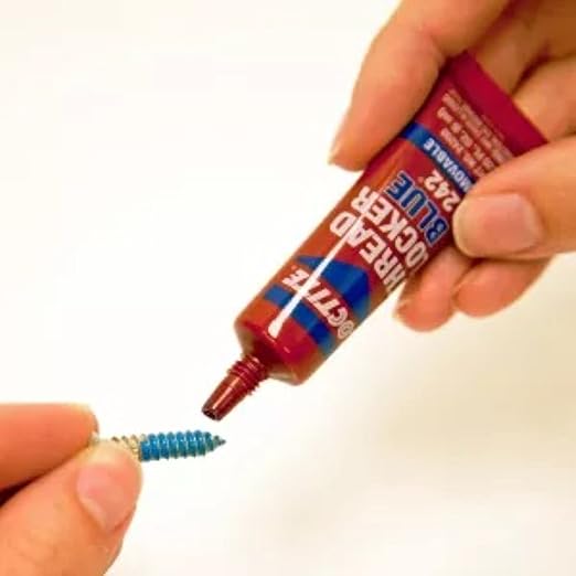 Loctite Threadlocker Blue 242 - Removable Thread Lock Glue for Nuts, Bolts, & Fasteners, Medium Strength Screw Glue to Prevent Loosening & Corrosion - 6 ml, 12 Pack