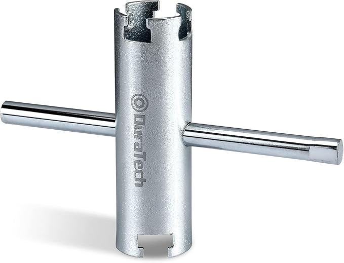 DURATECH Basket Strainer Wrench, Universal Sink Strainer Wrench with Sliding Handle, Double End, 1/2" & 3/8 "