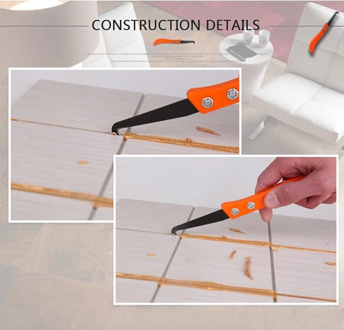 12PCS Grout Remover Tool, 2 Grout Saw and 10 Removal Knife, Caulking Tool Kit Caulking Edge Kit for Kitchen, Bathroom, Bedroom, Tiles Gap