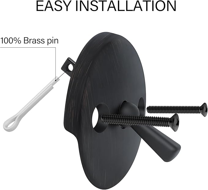 Oil Rubbed Bronze Trip Lever Bathtub Drain Tub Trim Set with Trip Lever Overflow Face Plate Bathroom Tub Drains Replacement Conversion Tub Drain Kit Assembly with Universal Fine & Coarse Thread