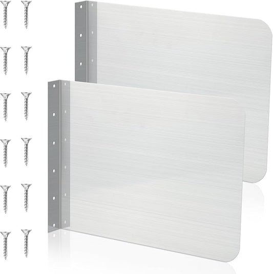 Therwen 2 Pcs Stainless Steel Side Splash Guard for Kitchen Sink 15 x 12 Inch Wall Mount Guard with Screws Commercial Restaurant Bar Hand Wash Sink and Compartment Prep Splash Protector Supply