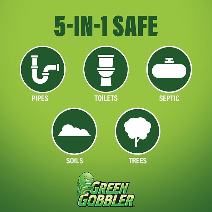 Green Gobbler, FOAMING Root Killer | Kills Tree Roots in Pipes & Sewer Lines | Contains No Copper Sulfate | Safe for Pipes and Septic - 2 USES, 4 LBS