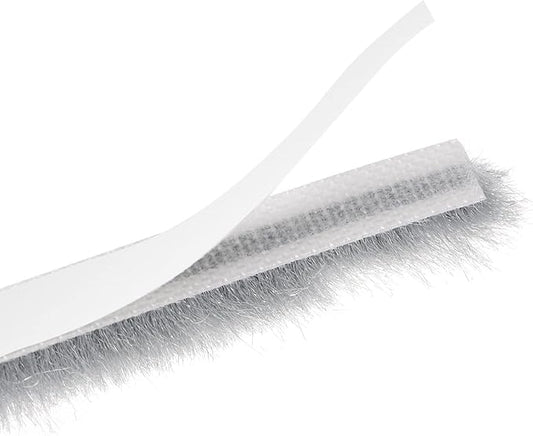 uxcell Weather Stripping Brush, 26ft L x 0.3" W x 0.5" H Self-Adhesive Seal Weatherstrip Sweep Brush Gray for Door Window