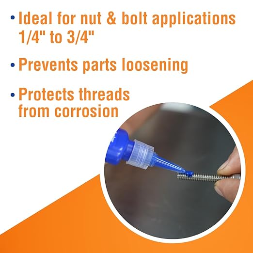 Permatex 24200 Medium Strength Threadlocker Blue, 6 ml, Automotive Threadlocker For Preventing Bolts From Loosening And Corrosion, Removable With Hand Tools