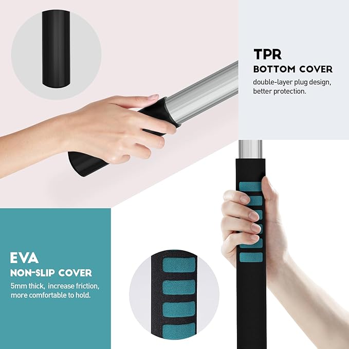 20 Feet High Reach Cobweb Duster with 5-12Ft Extension Pole, Webster Cobweb Duster with 3-Stage Telescopic Aluminum Pole, Spider Web Brush for Outdoor & Indoor Cleaning - Soft Bristles.
