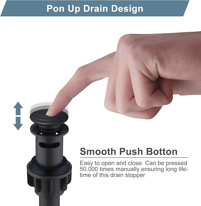 WOWOW Bathroom Pop Up Drain Stopper - Oil Rubbed Bronze Vessel Sink Drain With Overflow for Bathroom and RV
