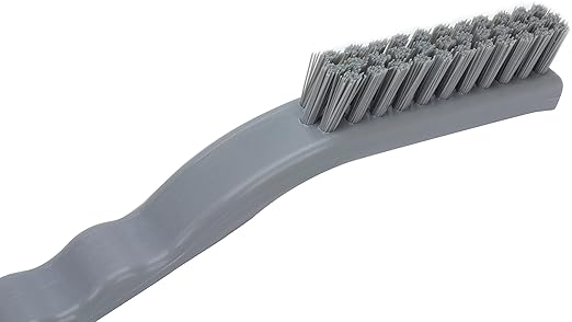 SPARTA Plastic Grout Brush, Crevice Brush with Hanging Hole for Cleaning Narrow Spaces, 9 Inches, Gray