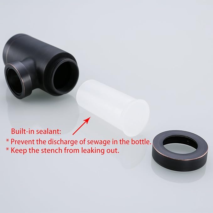 RANDOM Brass Contemporary Round Bottle P Trap 1 1/4,Basin Sink Waste Drain P Trap Kit (Oil Rubbed Bronze)