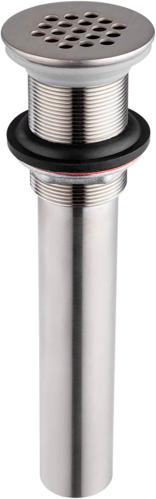 Grid Drain Strainer Assembly Without Overflow for Bathroom Sink, C.O. Plug Grid Lavatory Drain, Bathroom Sink Grid Strainer by Artiwell, Brushed Nickel