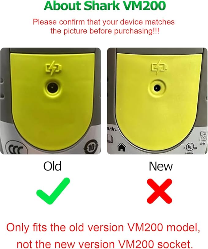 Charger for Shark VACMOP VM200(Old Version) VM190 VM200C VM20026 Pro Cordless Hard Floor Vacuum Mop 13.3V Adapter for Shark Vacmop UM200 UM205 VC200 VC205 Shark Vacmop Replacement Charger 6.2FT