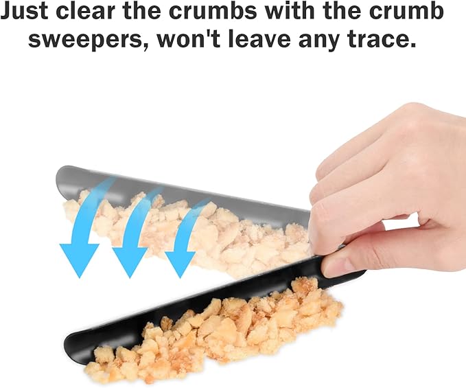 Table Crumb Sweeper, Crumbers, Stainless Steel Table Crumber, Bread Crumb Table Scraper, Restaurant Table Scraper, Crumbers for Servers, Waiters and Waitresses (5 PACK, Black)