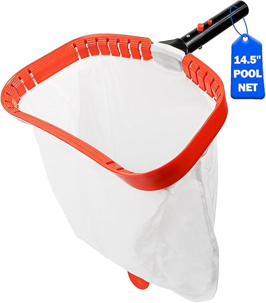 14'' pool net, Pool Skimmer Net with Ultra Fine Mesh Netting Bag, Aluminum Frame, Super Extra Fine Nylon Net, Spa Pool Cleaning Net, Skimmer for Sand, Silt, Leaves, Remove The Finest Debris (No Pole)