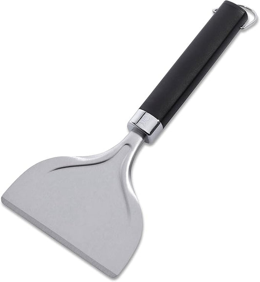 Weber Stainless Steel Griddle Scraper – Non‑Slip Easy‑Grip Handle with Hang Loop for Efficient Grease & Grime Removal, Dishwasher Safe