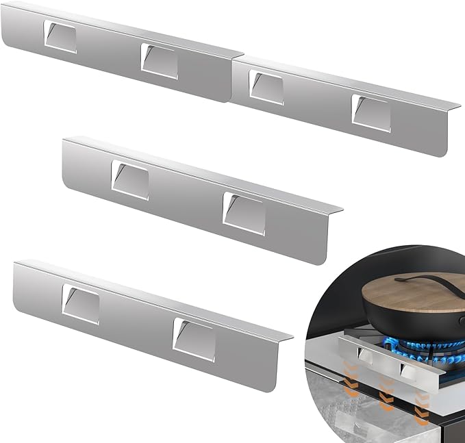Stove Gap Covers 316 Stainless Steel,Stove Gap Filler,Heat-Resistant Oven Side Gap Filler,Between Stove and Counter Slide In Range Trim Kit for Kitchen,4 Pack (11.6” Silver)