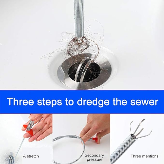 Plumbing Grabber, Flexible Grabber Claw Pick Up Reacher Tool With 4 Claws Bendable Hose Pickup Reaching Assist Tool for Litter Pick, Drains, Home Sink, Toilet, 0.57m/22.44inch(Size:0.57m)