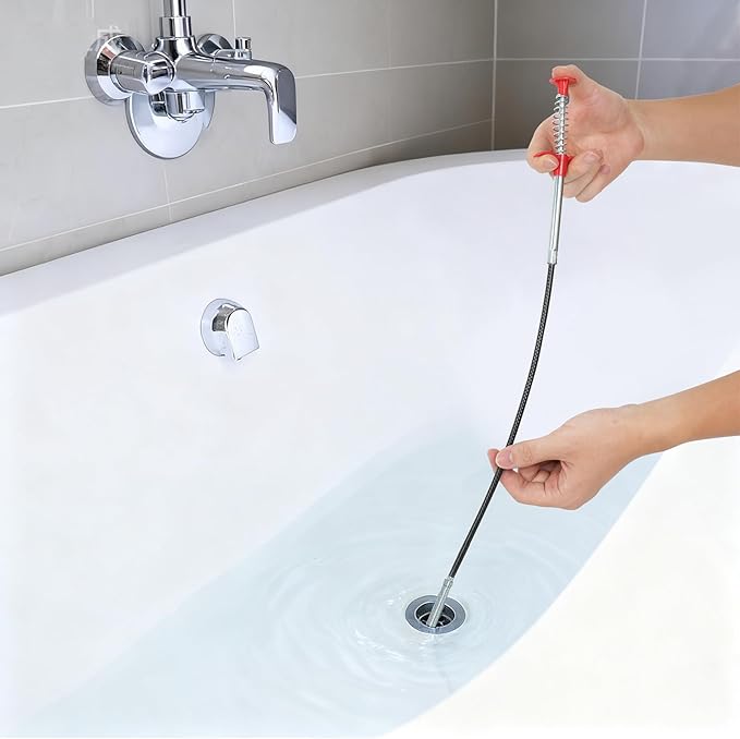 Drain Snake, 63-Inch Drain Clog Remover Tool, Flexible Grabber Claw for Bath Tub, Toilet, Kitchen Sink & Sewer