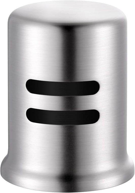 Dishwasher Air Gap Cover for Kitchen, Solid Brass Air Gap Cap with Skirted Design, Dishwasher Overflow Vent Cap Replacement Only, Brushed Nickel