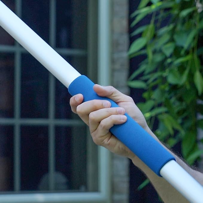 Unger Professional Connect & Clean 6 - 18 Foot Telescoping Extension Multi-Purpose Pole with Quick-Flip Clamp, Window Cleaning, Dusting, Silver