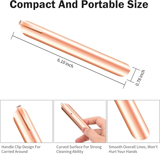 Restaurant Crumb Sweeper, Crumbers for Servers, Bread Scraper for Crumbs on Table & Tablecloths, Restaurant Supplies for Kitchen, Server Tools for Waiters, Waitresses and Server (5 PACK, Rose Gold)