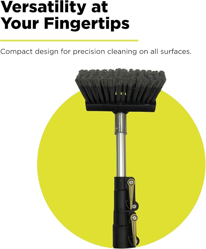 DOCA Scrub Brush Attachment for Long Handle Extension Pole - Outdoor Broom and Scrubbing Brush for House Floor, Deck, Patio, Car - Soft Brush