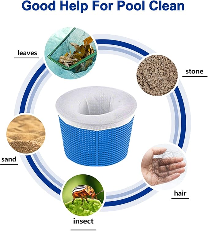 100 Pack Pool Skimmer Socks for Pool Filters, Filters Baskets and Skimmers to Filter Debris and Leaves, Protact Filter System of Inground and Above Ground Pools