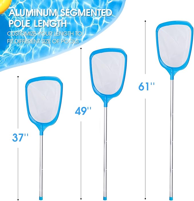 TidyMister Hot Tub Skimmer Spa Net with 5ft Aluminum Pole Ultra Fine Mesh Net Handy Leaf Skimmer for Small Above Ground Pools Pick Up Fine Debris Lightweight Net