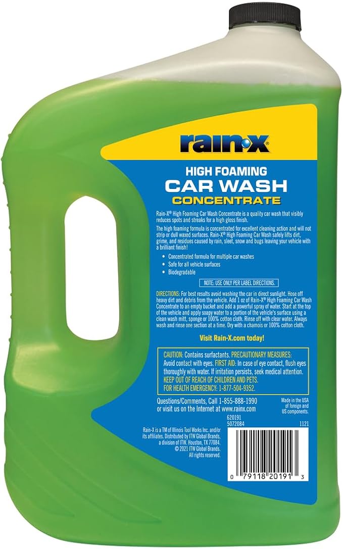 Rain-X 620191 Foaming Car Wash - 100 fl oz. High-Foaming, Concentrated Formula For Greater Cleaning Action, Safely Lifting Dirt, Grime And Residues For An Exceptional Clean 100 Fl Oz (Pack of 4)