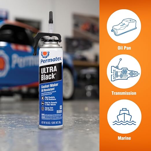 Permatex 85080 Ultra Black Maximum Oil Resistance RTV Silicone Gasket Maker, 9.5 oz. PowerBead Can