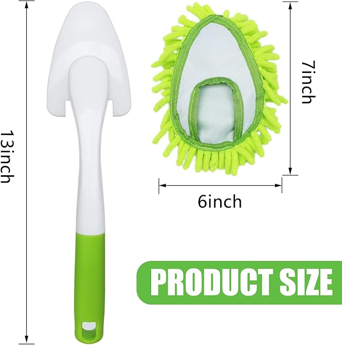 16 Inch Microfiber Duster Kit with 4 Pcs Duster Head, Feather Dsters, Washable and Reusable Duster, Wet and Dry Use, Cleaning Tools for Car,Office,Household
