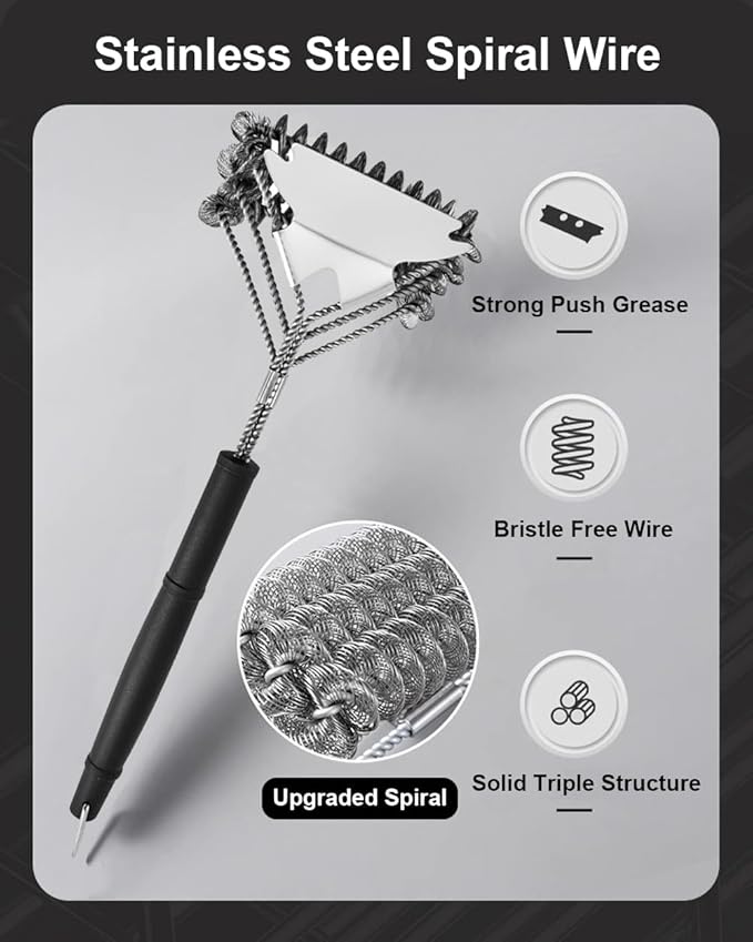 Grill Brush Grill Cleaning Kit, Grill Cleaner BBQ Grill Accessories Bristle Free, Grill Brush for Outdoor Grill BBQ Brush for Grill Cleaning (Pack of 1)