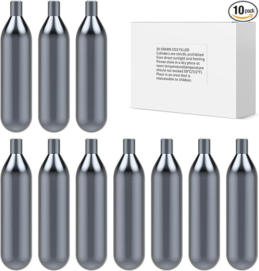 10 Pack 20 Gram Unthreaded CO2 Cartridges for Gallo Drain Gun HVAC Drain Line Cleaner Tool,CO2 Drains Gun Cartridges