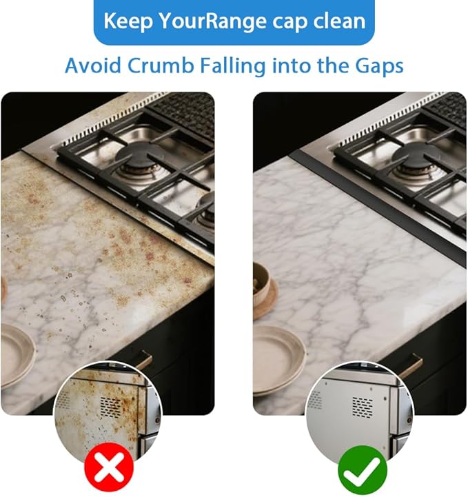 “T” shaped Stove Gap Covers Stainless Steel – 2 Pack Adjustable 13.8” to 27.5” Stove Gap Filler, Heat Resistant Guard Between Stove Top & Counter, Only for stoves and countertops of uniform heights