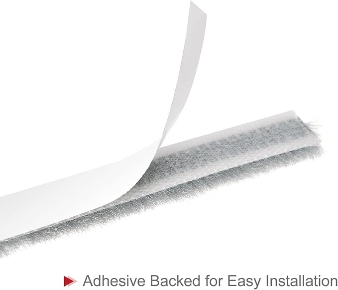 uxcell Weather Stripping Brush, 26ft L x 0.35" W x 0.2" H Self-Adhesive Seal Weatherstrip Sweep Brush Gray for Door Window