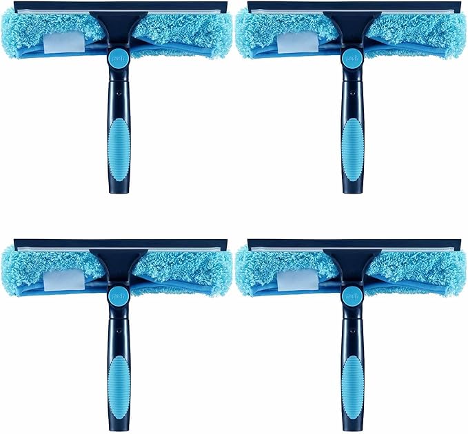 11" Window Squeegee and Microfiber Scrubber 2-in-1 Combo Cleaning Tools (Attachement Only) (4)