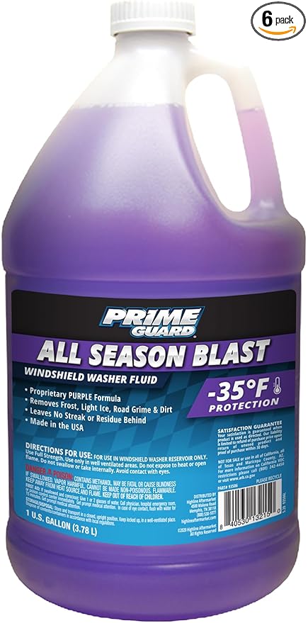 Prime Guard 93506 All Season Blast -35°F Windshield Washer Fluid - 1 Gallon (Pack of 6)