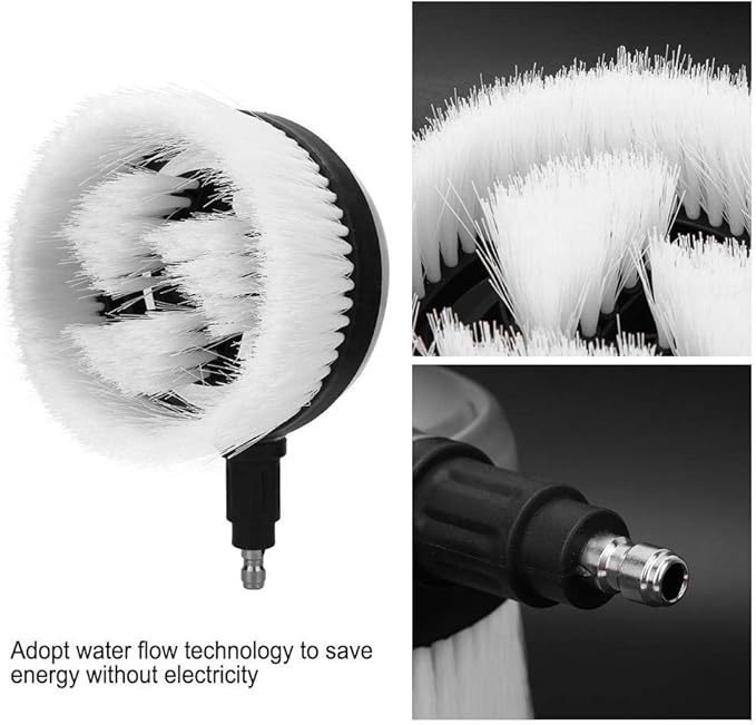White Drill Scrub Brush Car Pressure Washer Rotating Brush With Soft Surface For Cleaning Painted Vehicles Boats Flat Window Glass Stucco, Power Tool Accessories