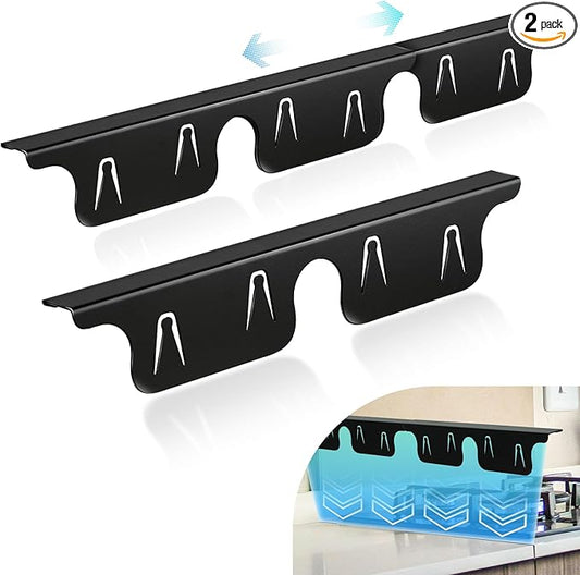 Stainless Steel Stove Gap Covers 13.8~27.5 Inch Retractable, Range Trim Kit Between Stove Top and Counter Heat Resistant & Easy to Clean Oven Gap Filler by BOGDA Black (2 Packs)