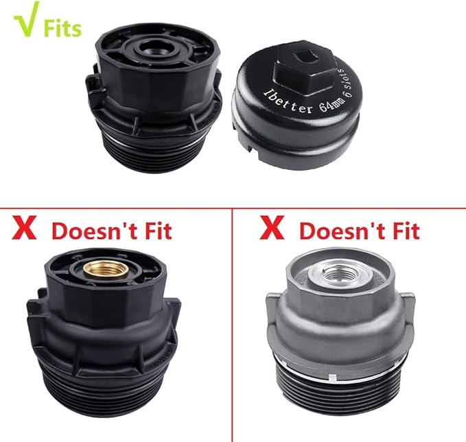 64mm 14 Flute 6 Slots Oil Filter Wrench Tool for Toyota Corolla, Prius, Prius Prime, Prius V, Matrix, CT200h, Scion iM/iQ/xD with 1.8 Liter Engines, Cup Style Oil Filter Cap Removal Socket