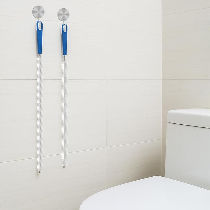 2Pcs 23.62Inch Sink Drain Clog Remover Tool, Ymapinc Toilet Shower Sink Snake Drain Brush, Lint Trap Cleaning Tools, Bathroom Bathtub Unclogger for Kitchen Plumbing