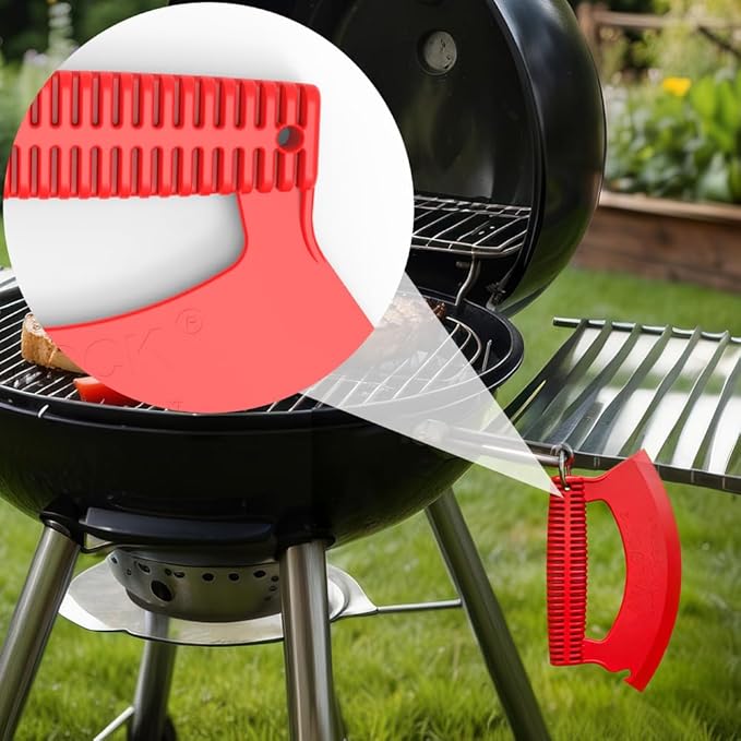 Smoke-n-Scrape XL Grill Smoker Scraper BBQ Residue Remover Cleaning Tool for Weber Kettle WSM BGE Kamado Oklahoma Joe's