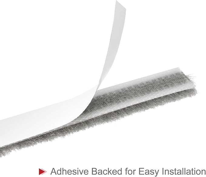 uxcell Weather Stripping Brush, 40ft L x 0.35" W x 0.2" H Self-Adhesive Seal Weatherstrip Sweep Brush Gray for Door Window