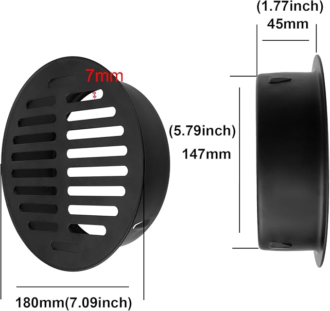 Antrader 2pcs Round Floor Drain Cover, 5.8 Inch Stainless Steel Floor Drain,Sewer Drain Cover for Outdoor Yard Pipe Roof Balcony